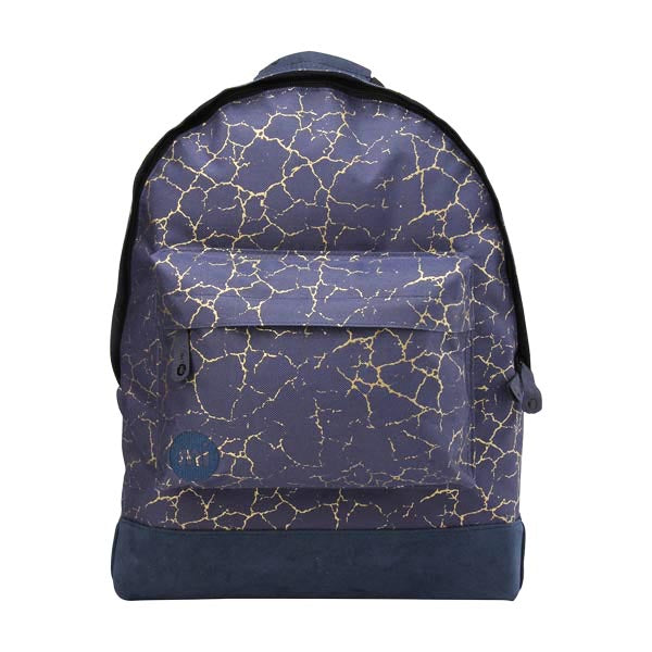 Mi-Pac cracked navy and gold backpack