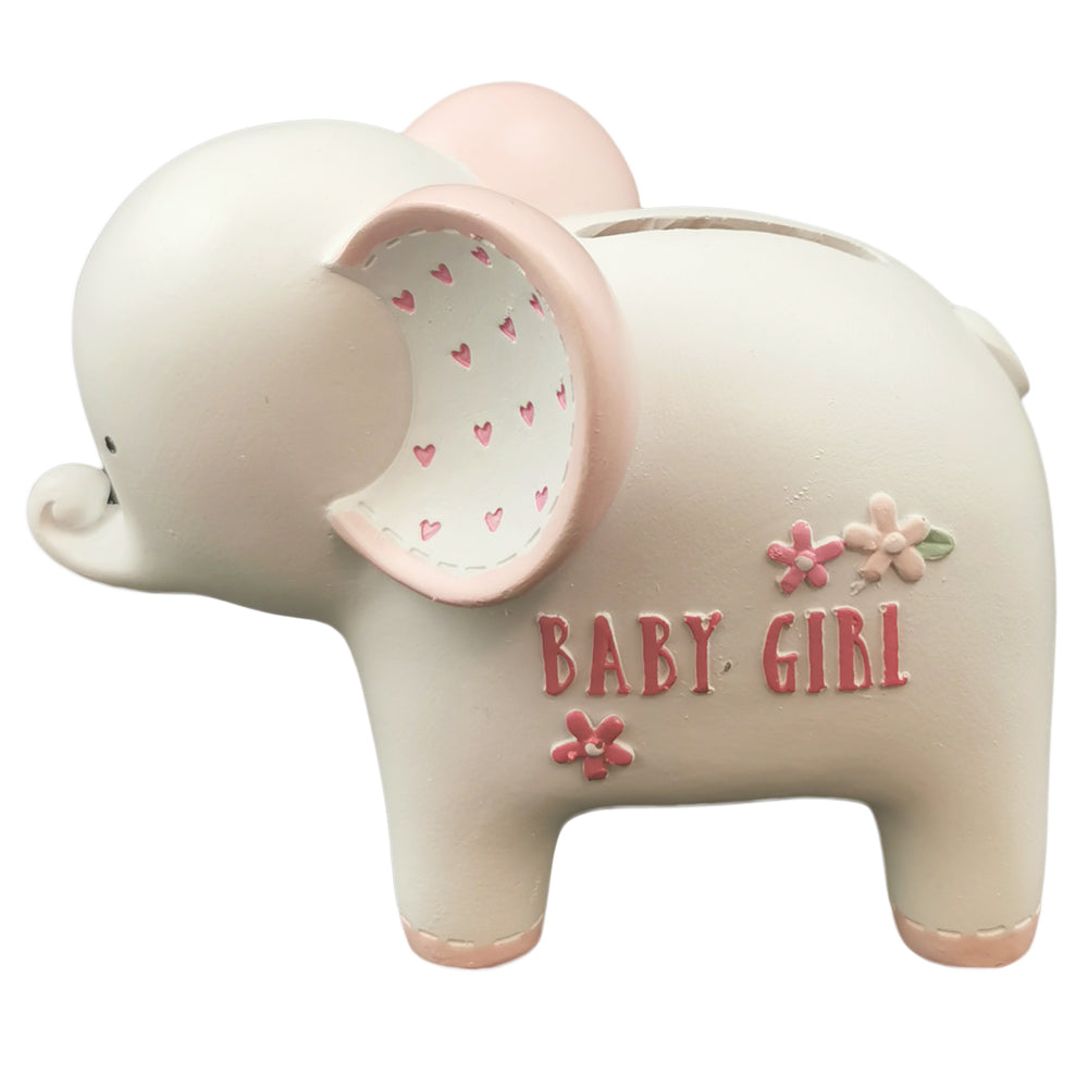 Pink elephant money box for children