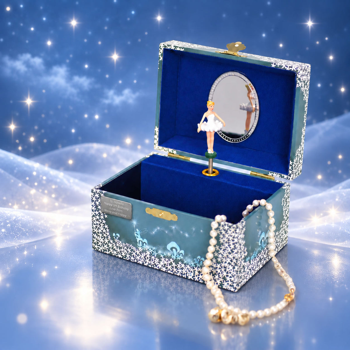 Personalised Girls Musical Jewellery Box - Ballerina Swan Lake