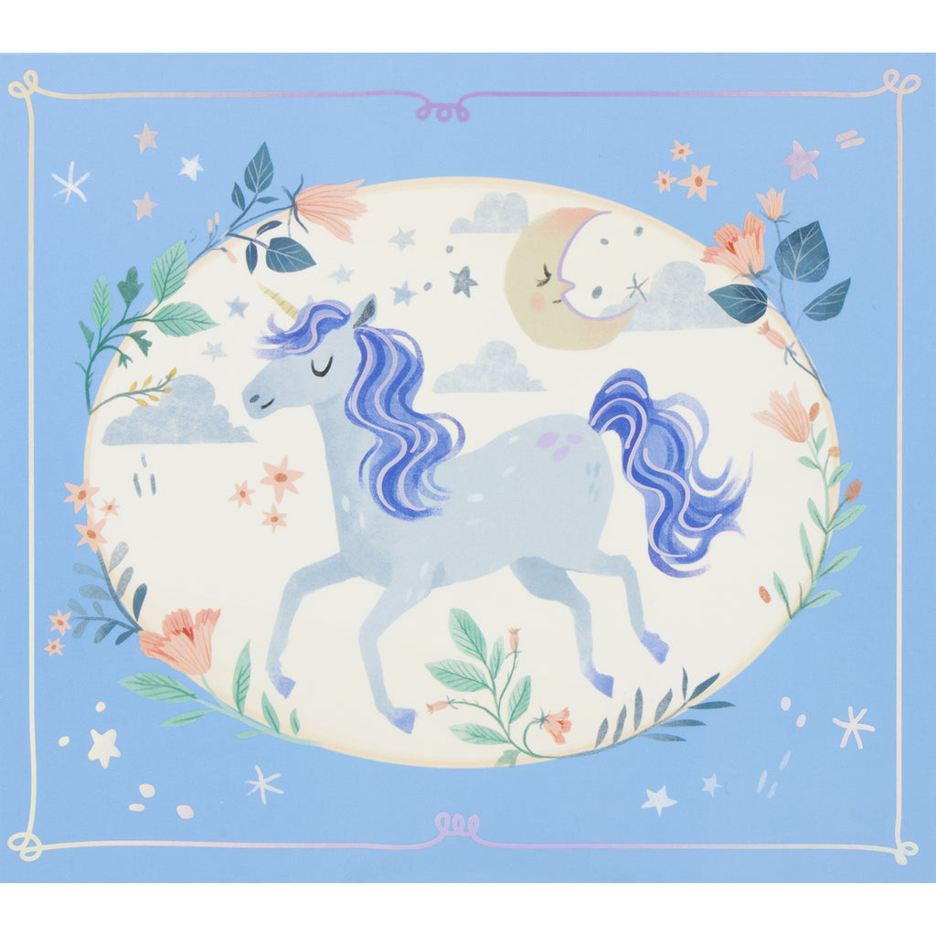 Personalised Girl's Musical Jewellery Box - Blue Unicorn