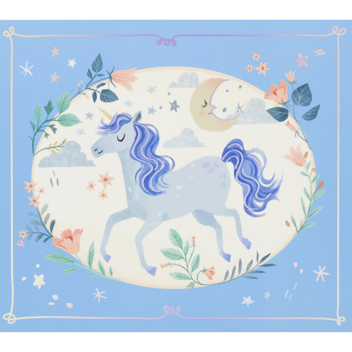 Personalised Girl's Musical Jewellery Box - Blue Unicorn