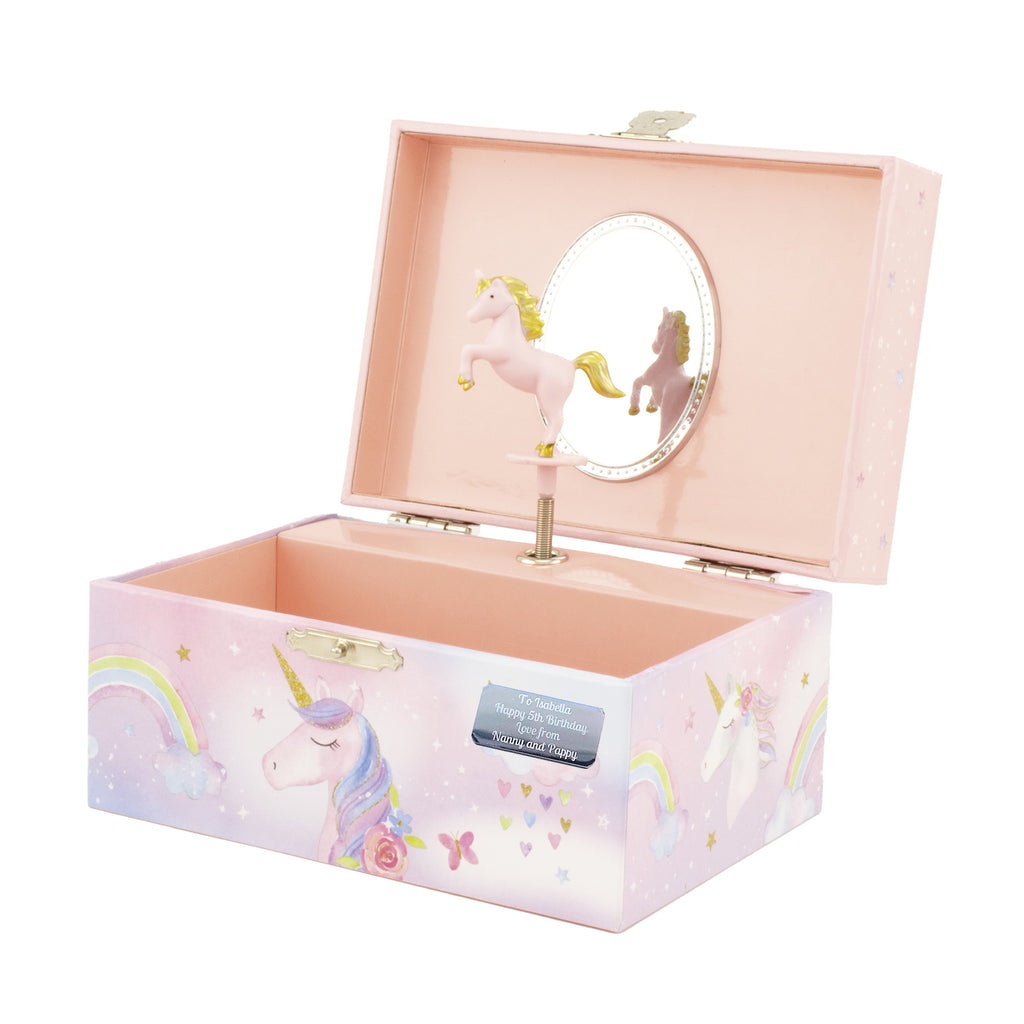 Personalised Girls Musical Jewellery Box - Unicorn