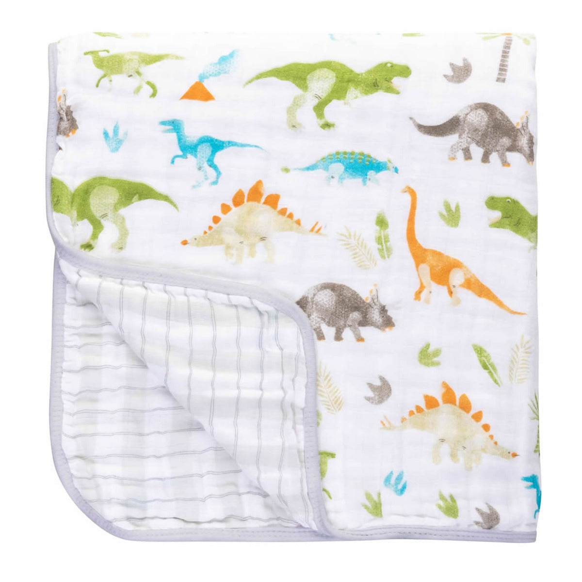Dinosaur muslin baby blanket