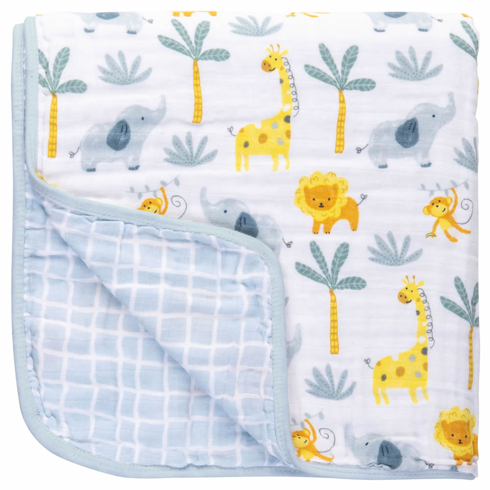 Jungle muslin baby blanket