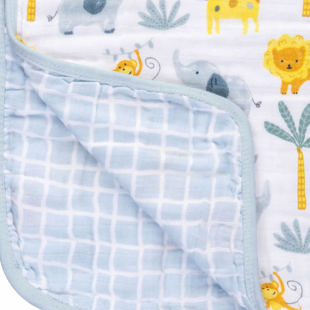 Jungle animal muslin baby blanket
