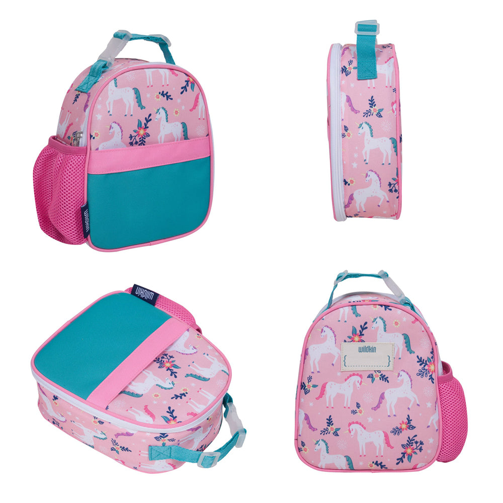 Inside of a magical unicorn insulated lunch bag