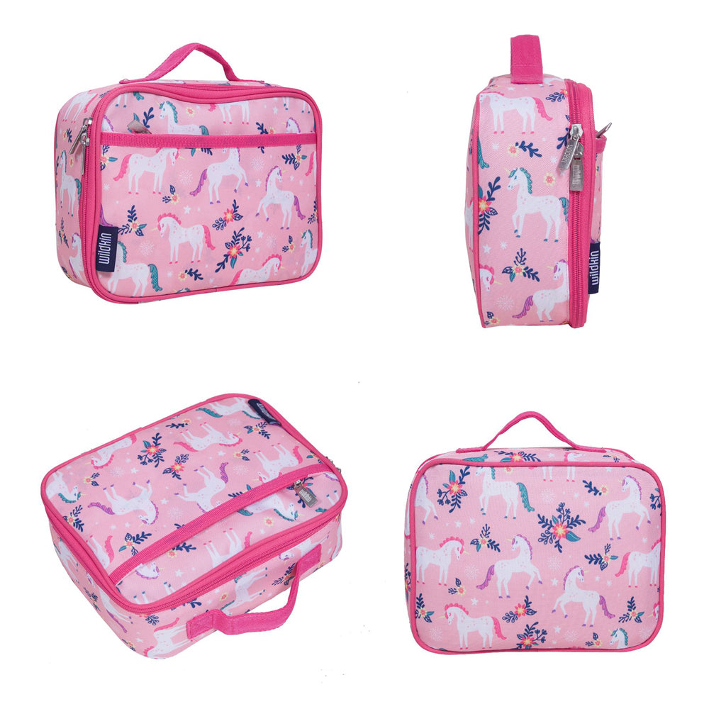Inside of a magical unicorn insulated lunch bag