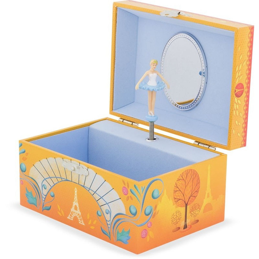Open Autumn in Paris musical jewellery box