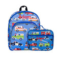 Personalised action vehicles children’s backpack and lunch bag set