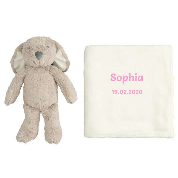 Personalised pink baby blanket