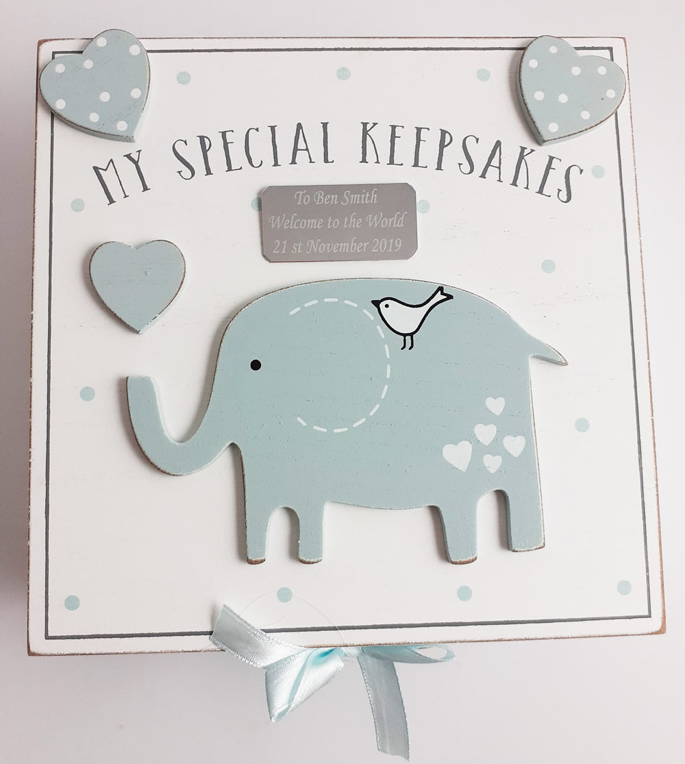 Personalised baby keepsake box for boys