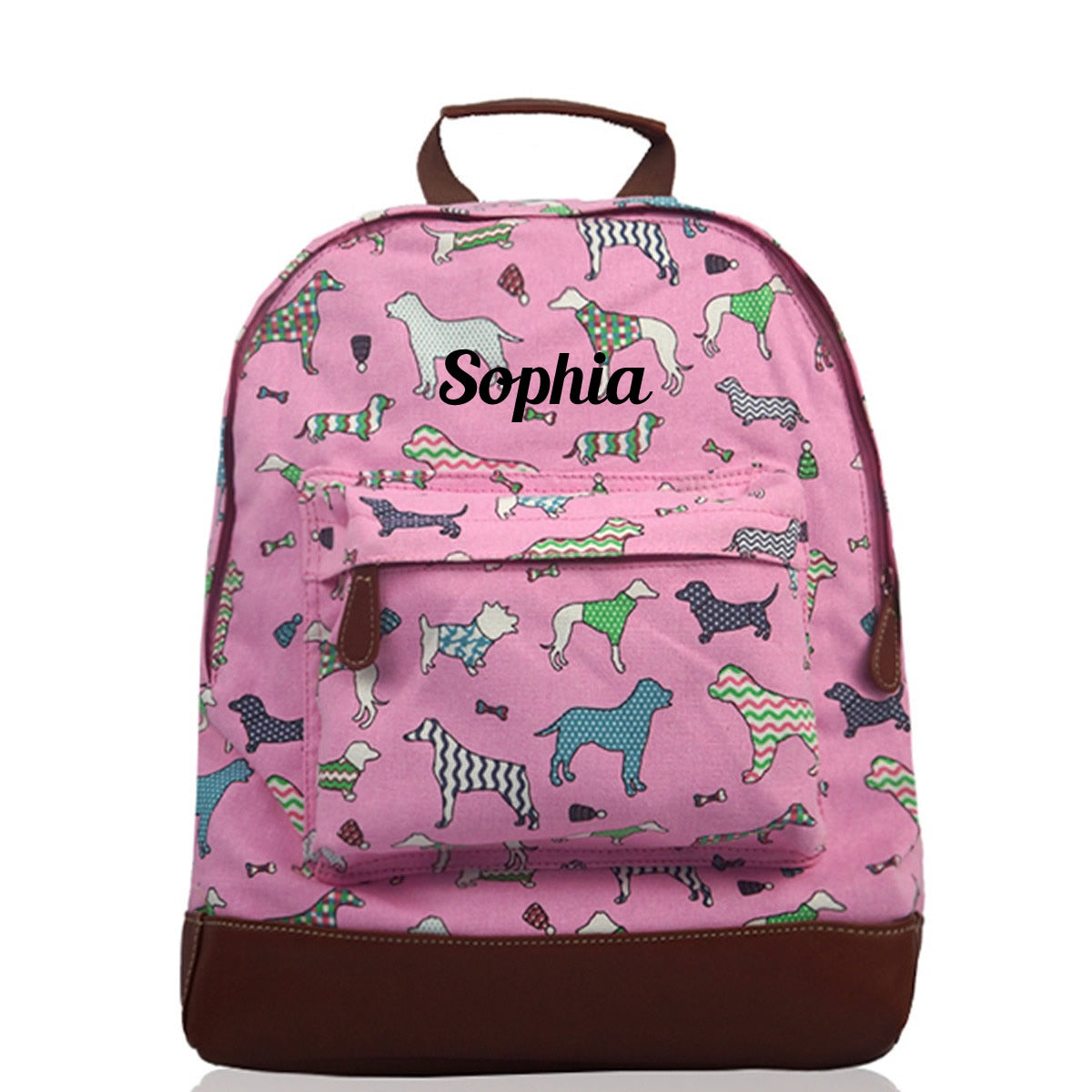 Personalised canvas dog backpack for children