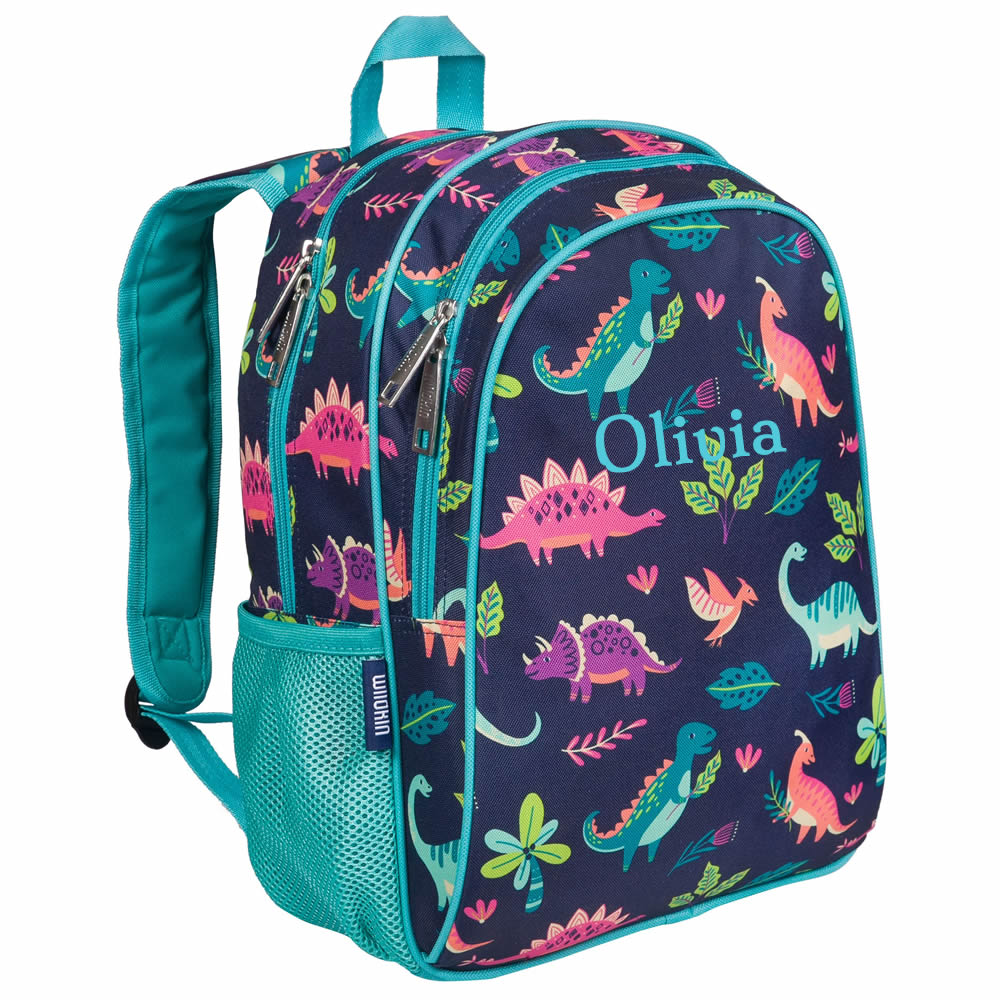 Personalised dinosaur backpack for girls