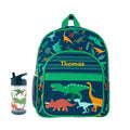 Personalised Kids Dinosaur Backpack with Water Bottle