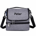 Personalised grey double-decker lunch bag