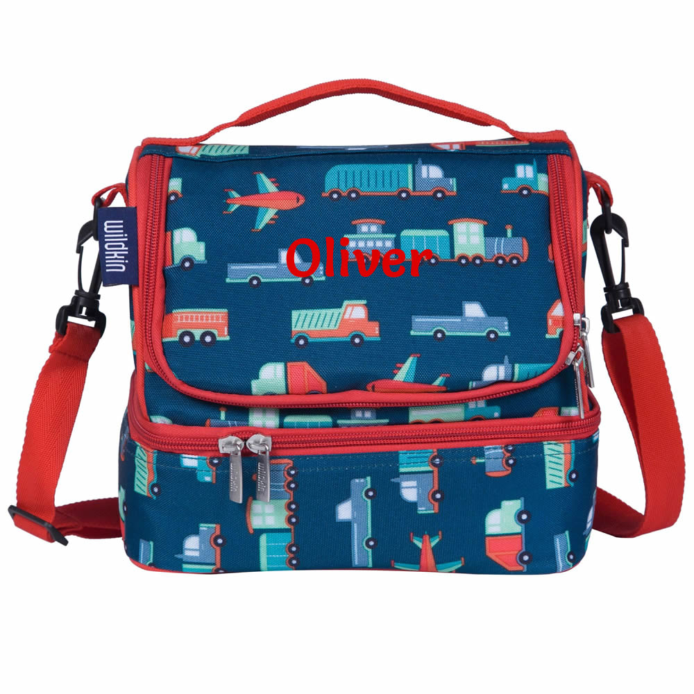 Personalised double-decker transport lunch bag