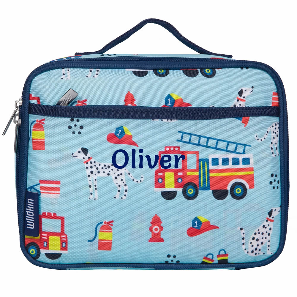 Personalised fire engine lunch box for children