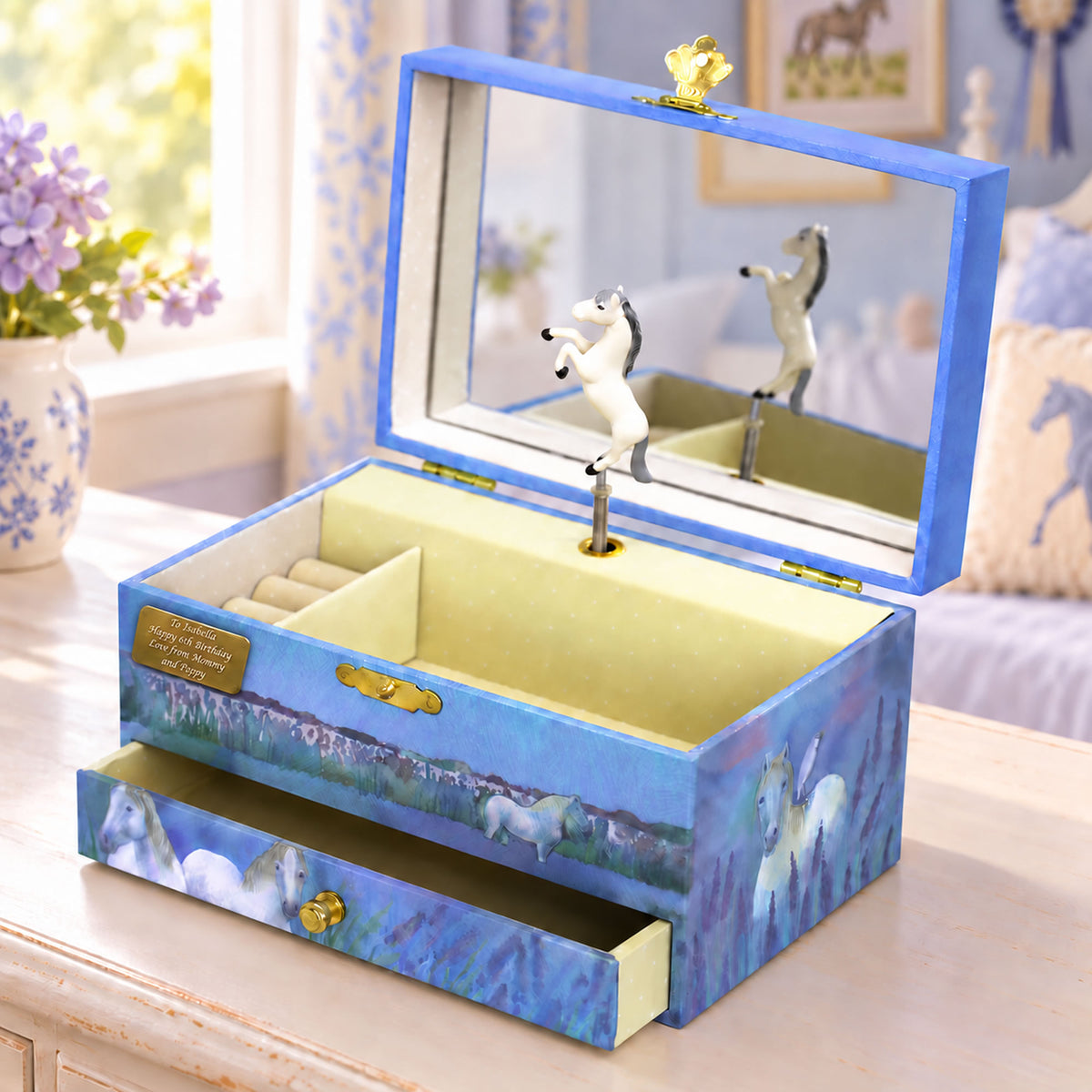 Personalised Girls Musical Jewellery Box - Wild Horses