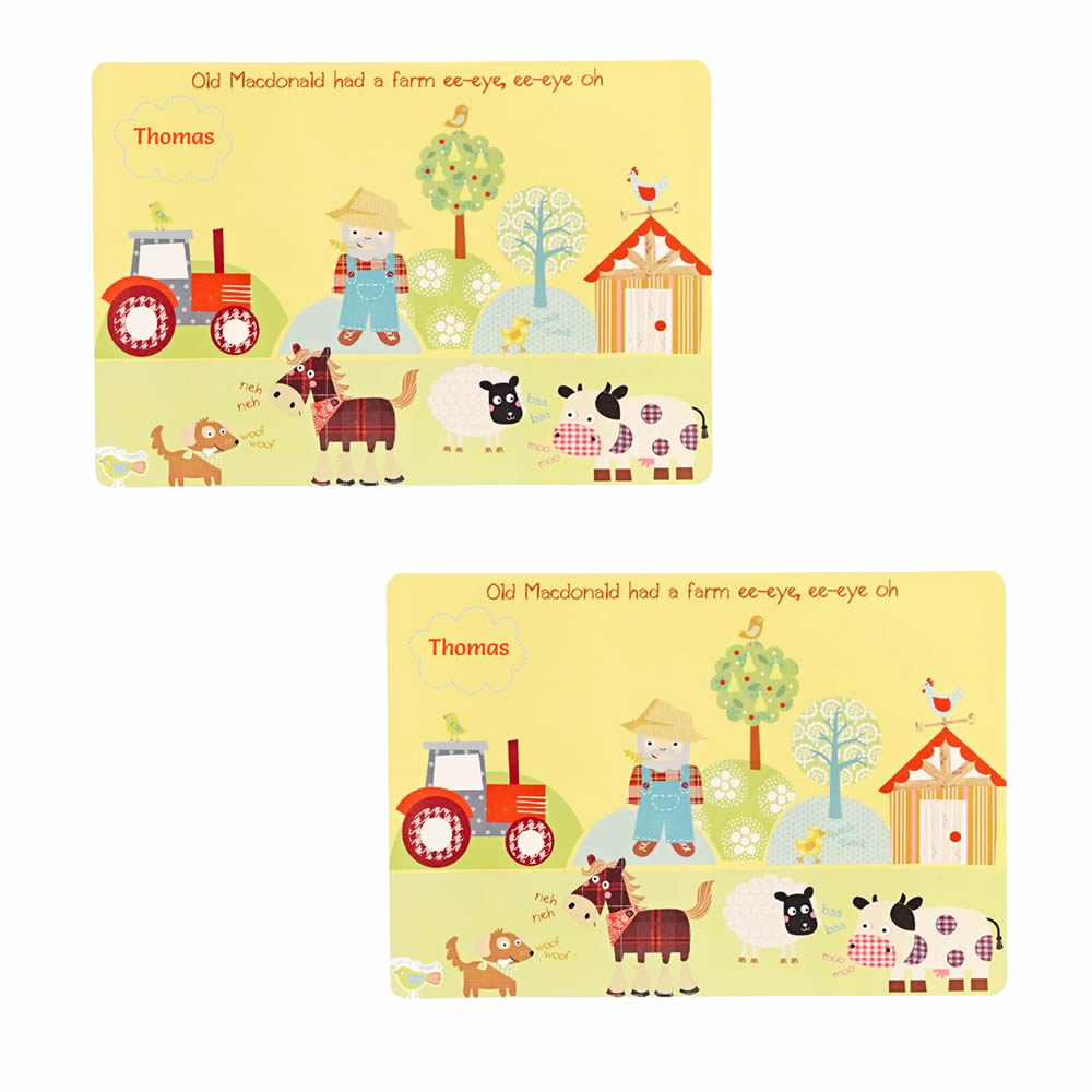 Personalised children’s farm placemat