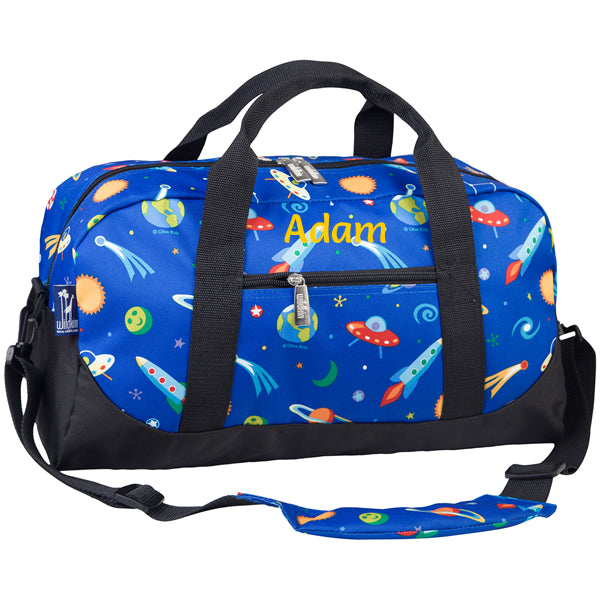 Personalised Wildkin space duffle bag for children