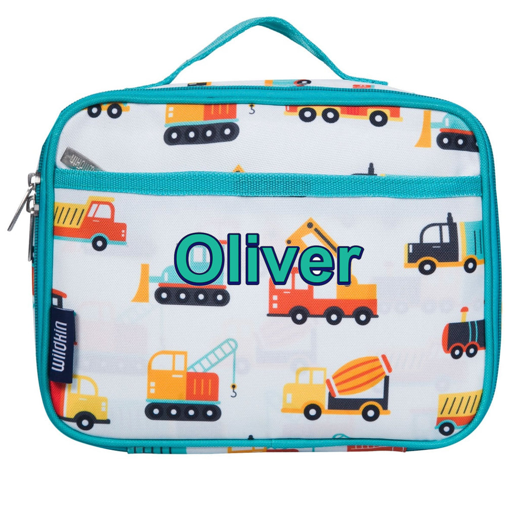 Personalised construction lunch box for children