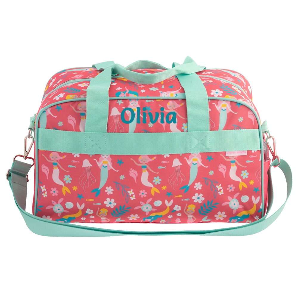 Personalised Stephen Joseph mermaid duffle bag