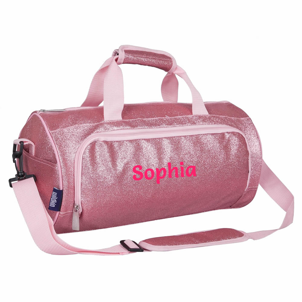 Personalised girls’ pink glitter ballet bag