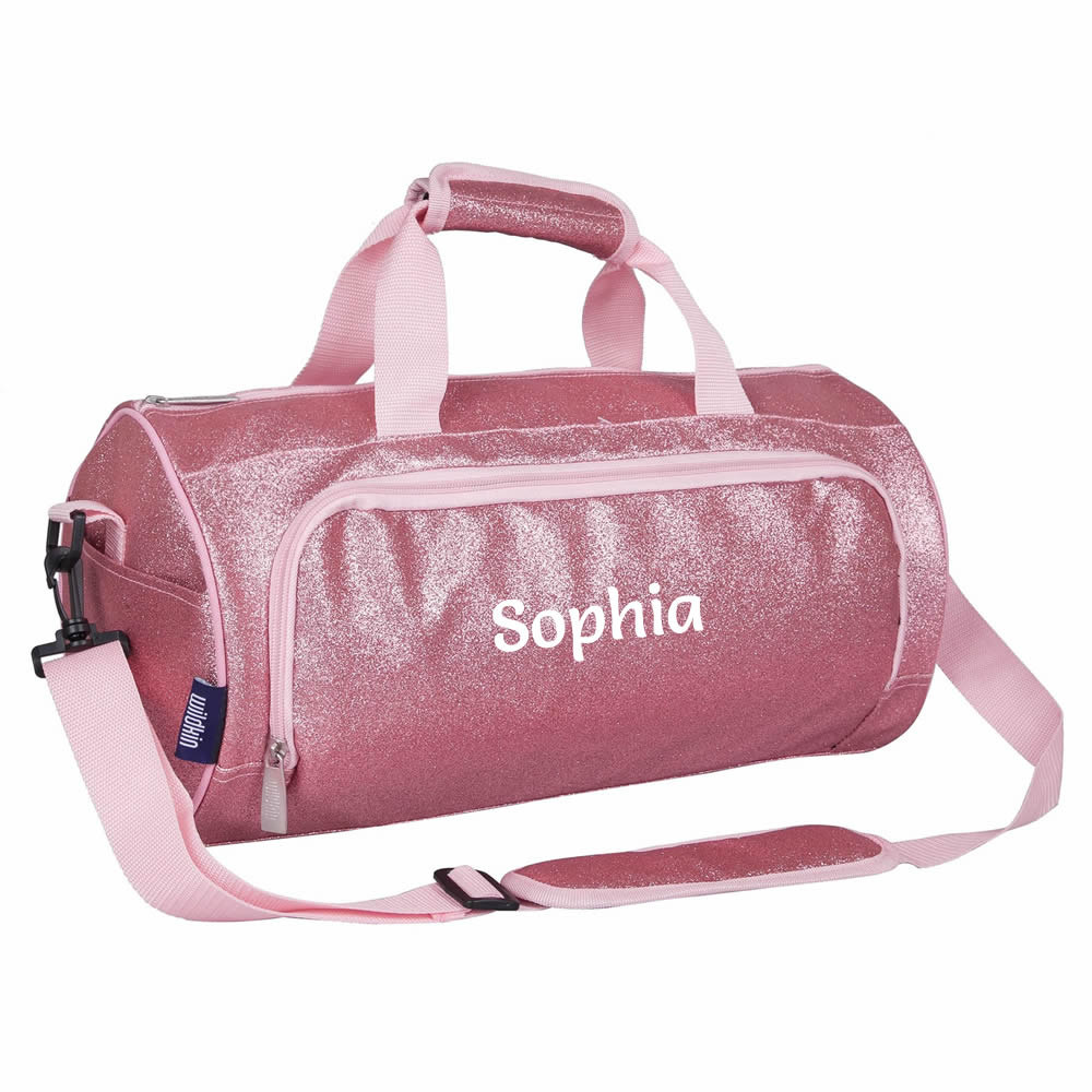 Personalised pink glitter ballet bag for girls