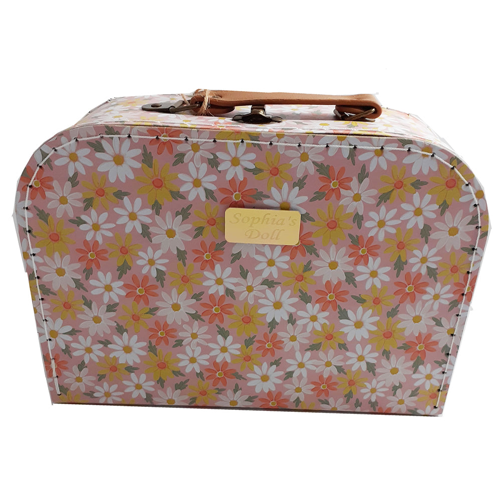 Pink children’s suitcase with penguin design