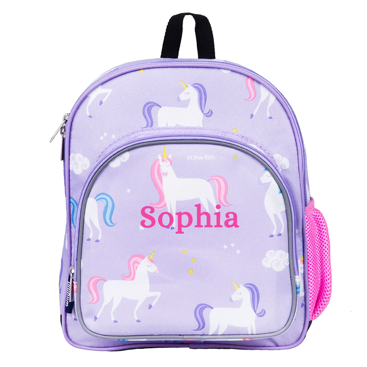Personalised Purple Unicorn Toddler Backpack with Lunch Box