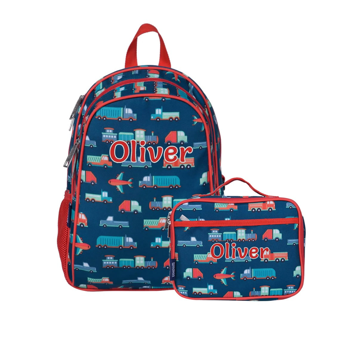 Personalised transport backpack set for children