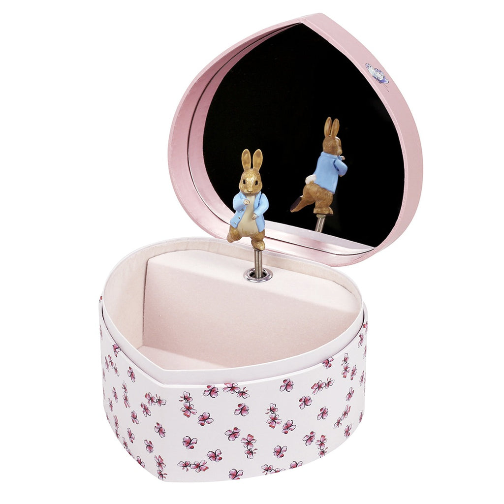 Pink heart-shaped Peter Rabbit jewellery box