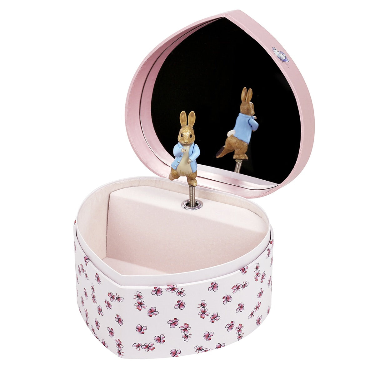 Pink heart-shaped Peter Rabbit jewellery box
