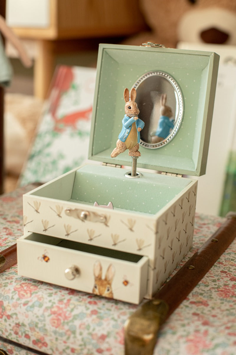 Green Peter Rabbit music box
