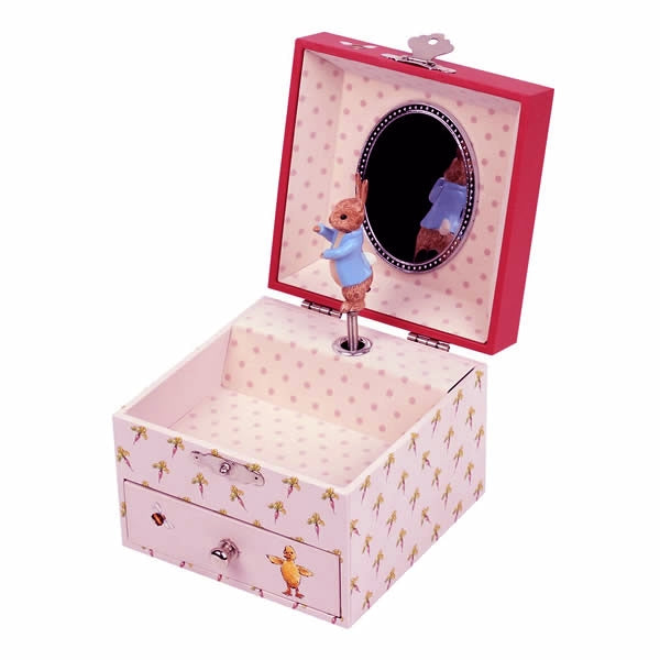 Pink Peter Rabbit carrot music box