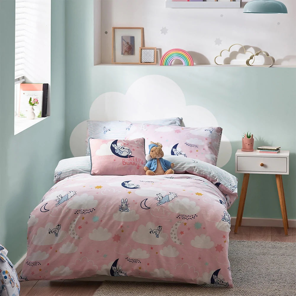 Pink Peter Rabbit children’s duvet cover