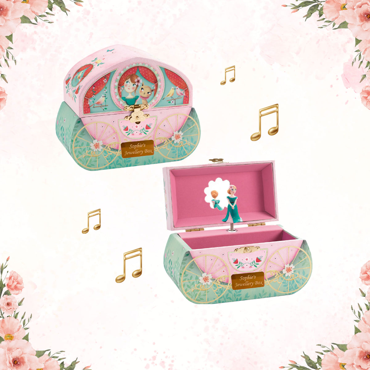 Personalised Girls Musical Jewellery Box - Princess Carriage