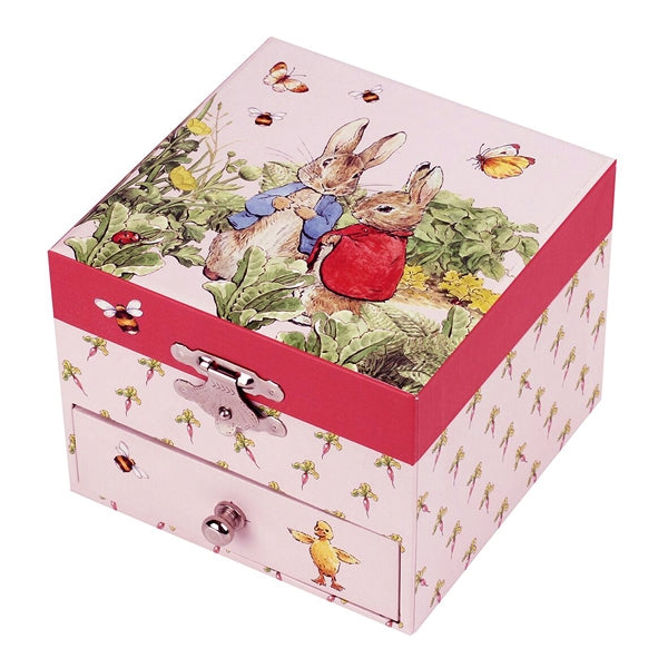 Pink carrot Peter Rabbit music box
