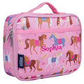 Personalised pink ponies lunch bag