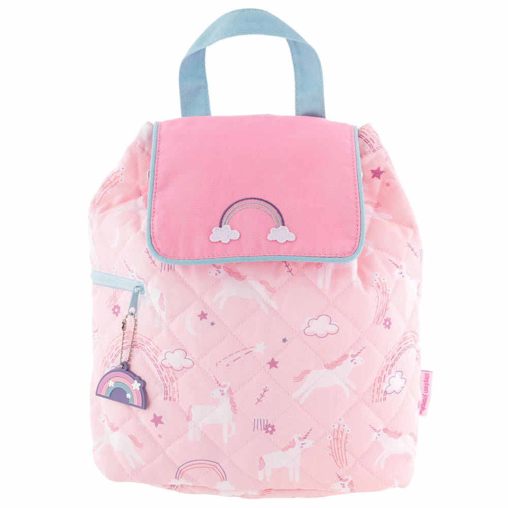 Pink unicorn quilted backpack