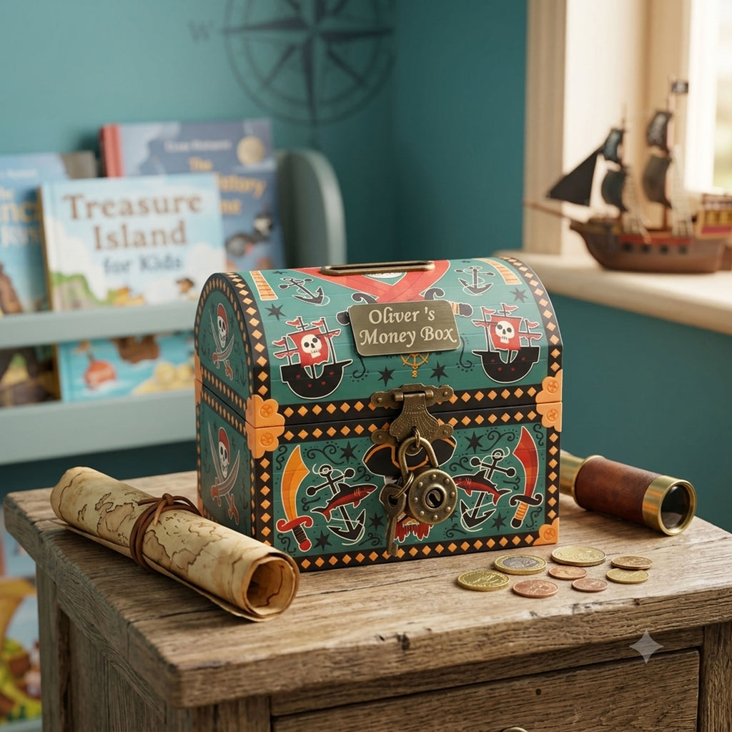 Personalised Children's Money Box - Pirates