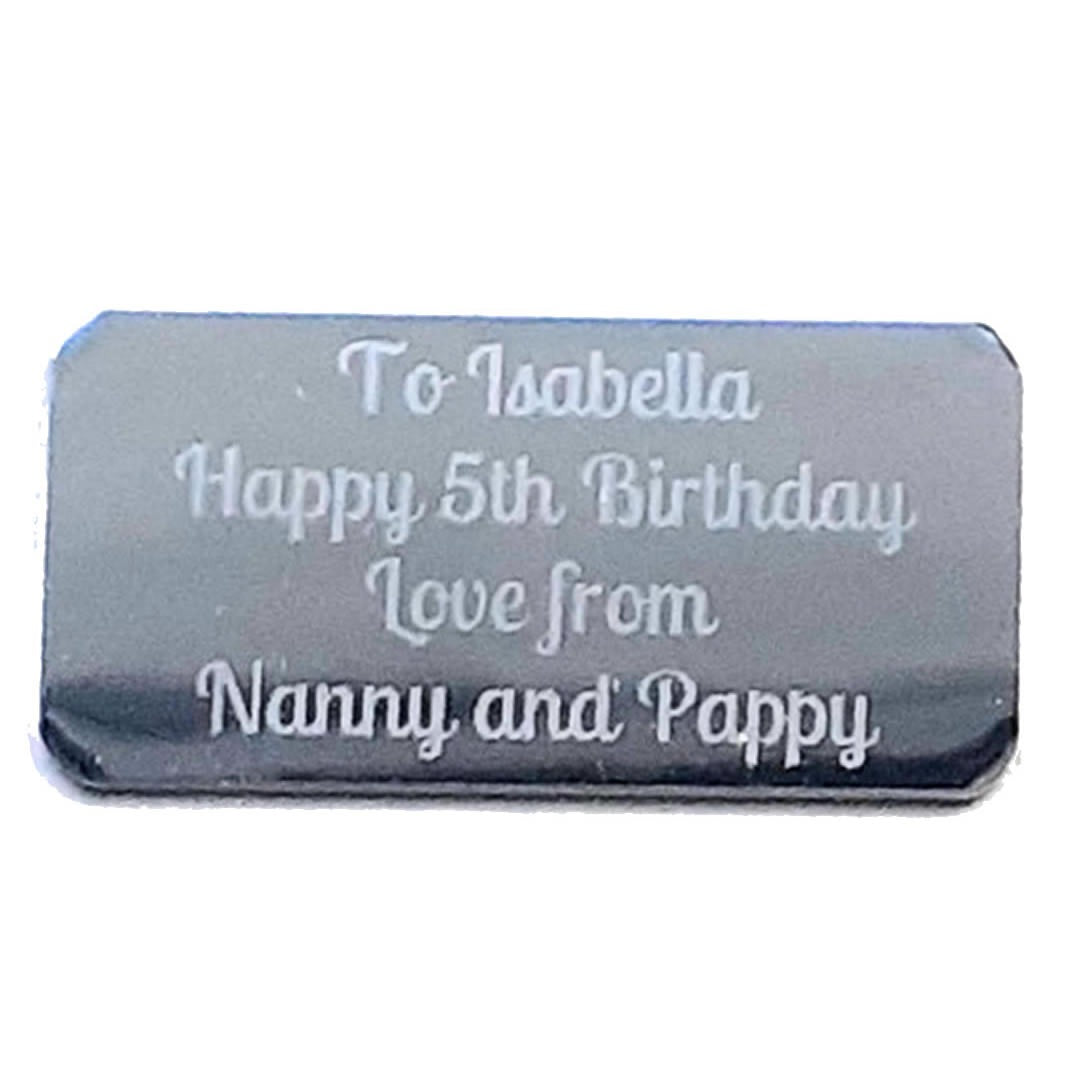 Personalised plaque for a ballerina jewellery box