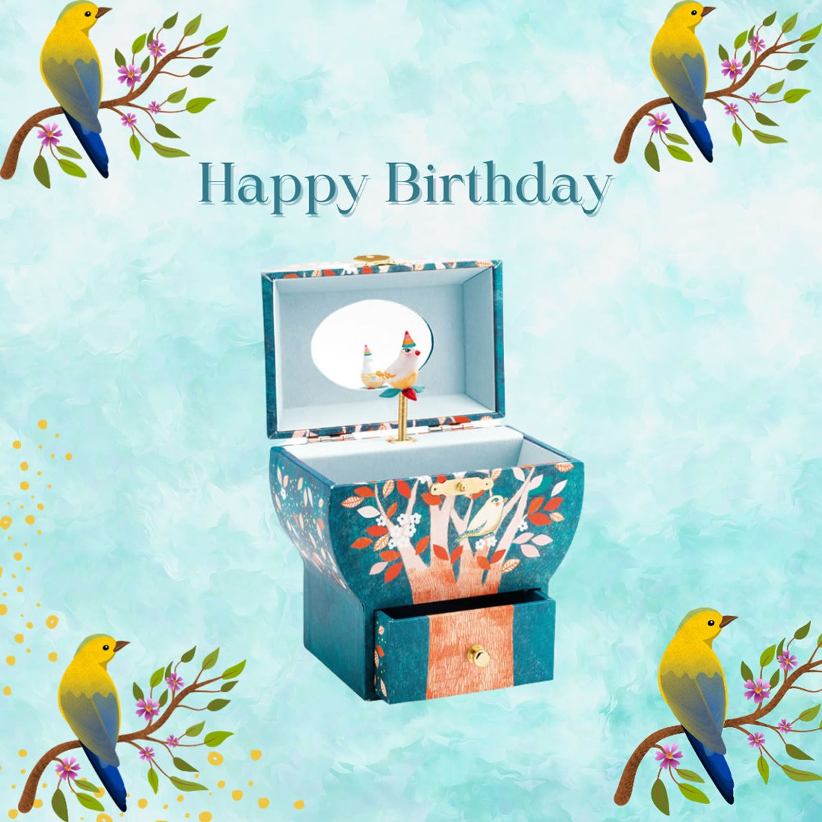 Poetic Tree jewellery box with birthday plaque