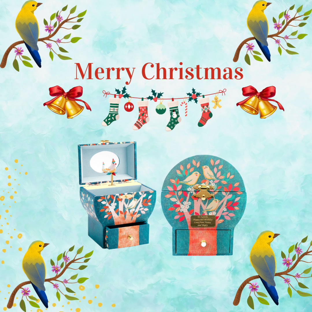 Poetic Tree jewellery box with Christmas plaque
