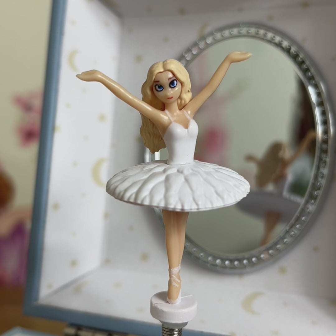 Blue Swan Lake Ballerina Musical Jewellery Box Video