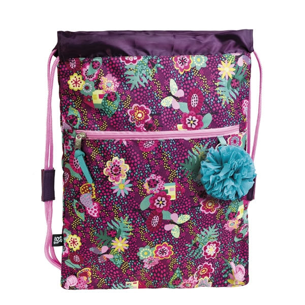 Purple flower PE bags for children