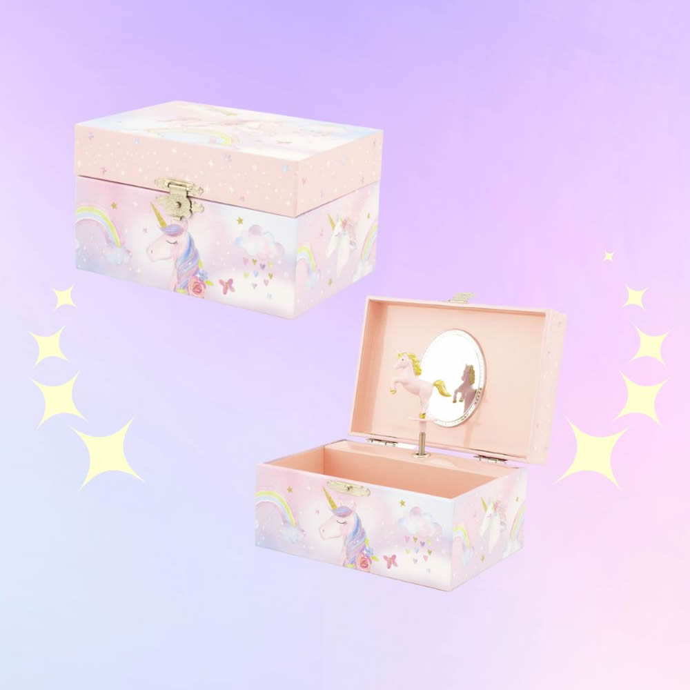 Personalised Girls Musical Jewellery Box - Unicorn