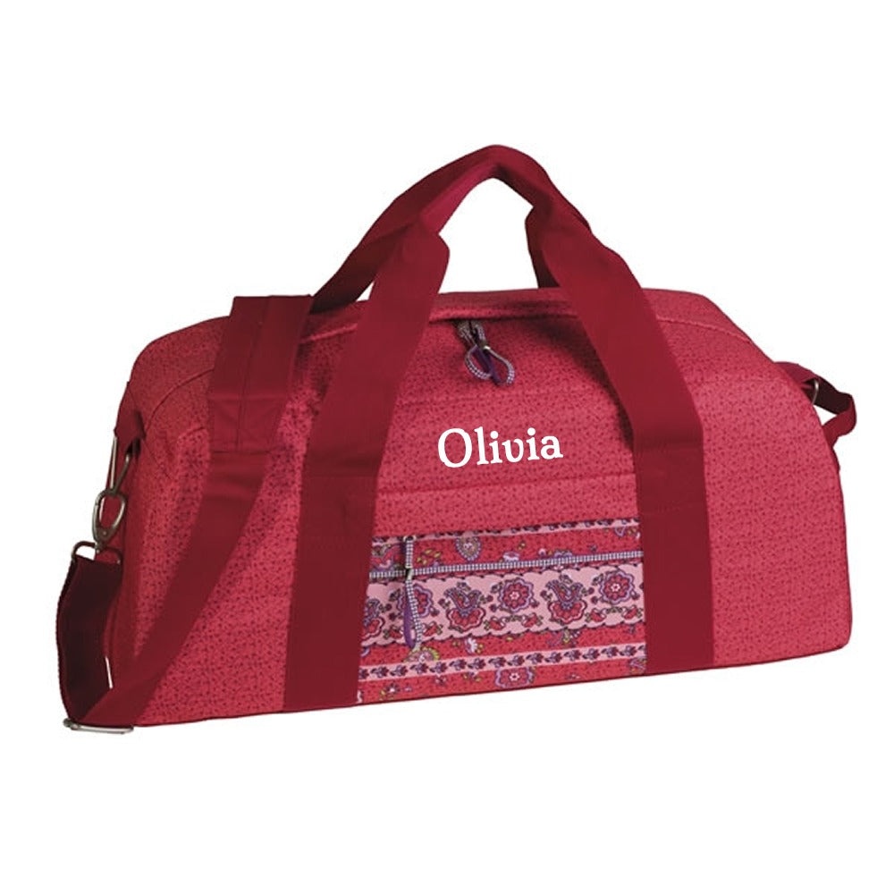 Red duffle bag for children