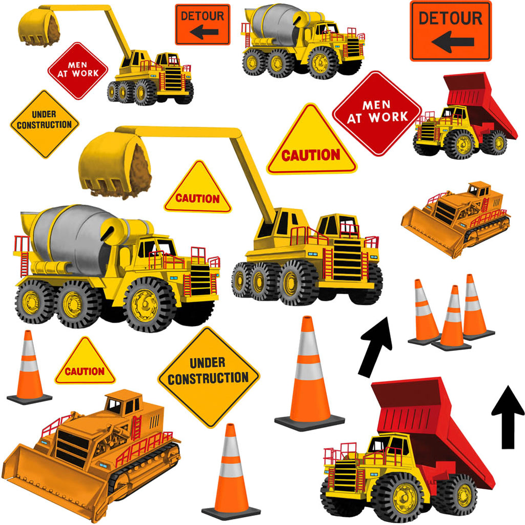 Construction wall decals for a child’s bedroom