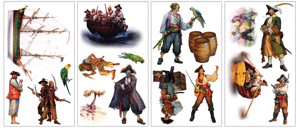 Pirate wall decal set for children